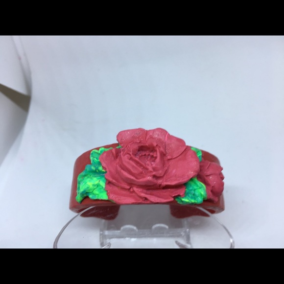 Handmade Polymer Clay Bracelet, Handmade Jewelry, Bangle Bracelet - Picture 2 of 8